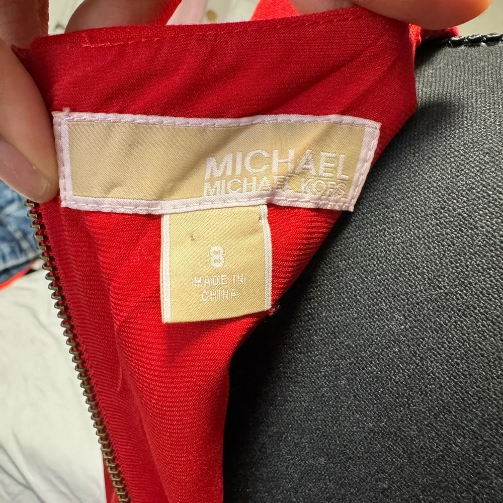 Michael Kors Vibrant Red Zip-Back Dress - Picture 4 of 5